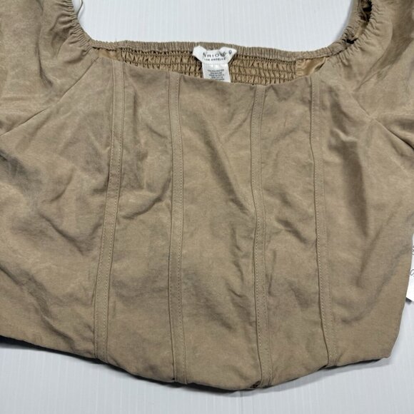 Kirious Crop Top Corset Style Tan Summer Festival Top size large - Picture 2 of 8
